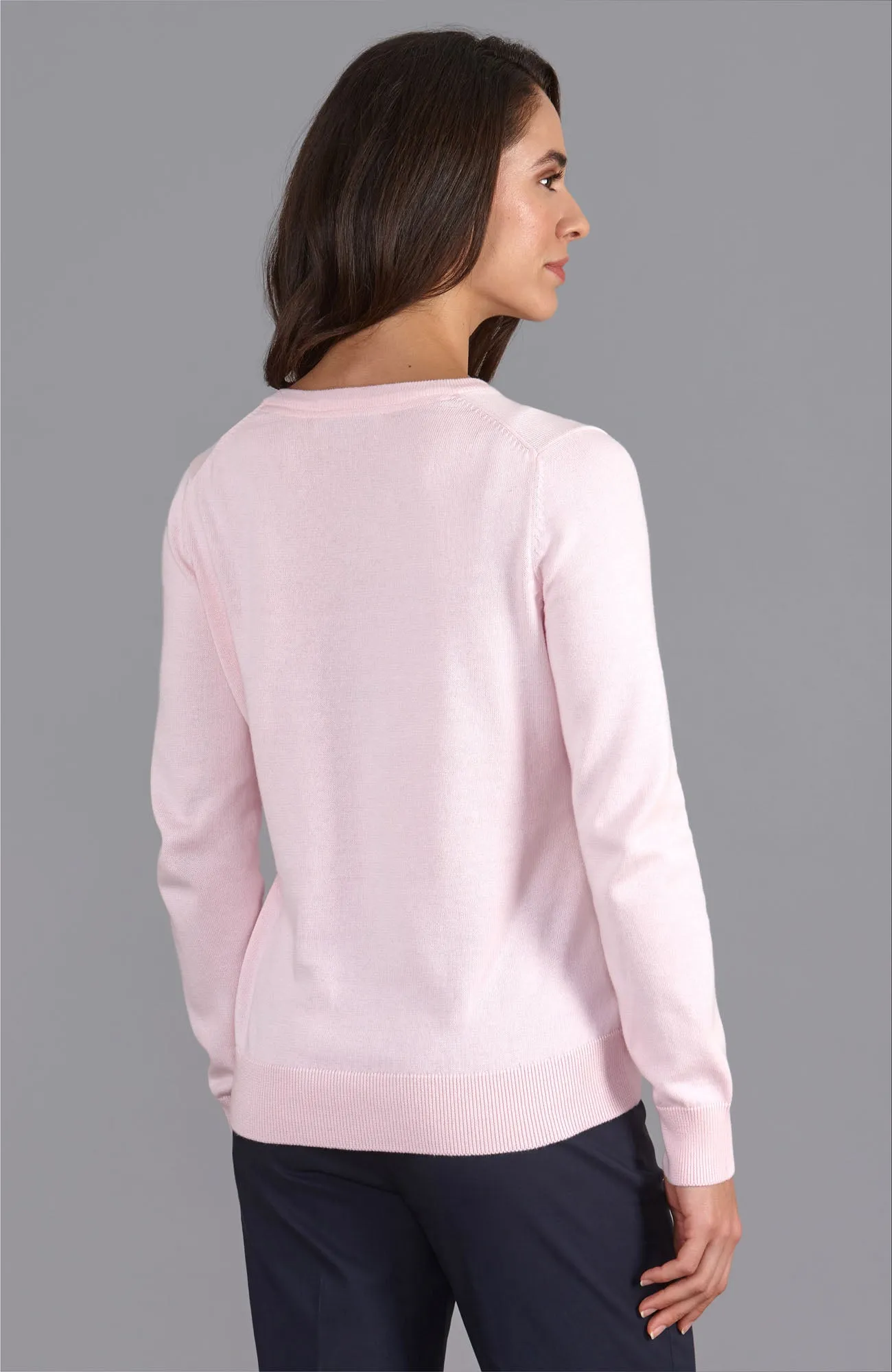 Womens Pure Cotton V-Neck Jumper