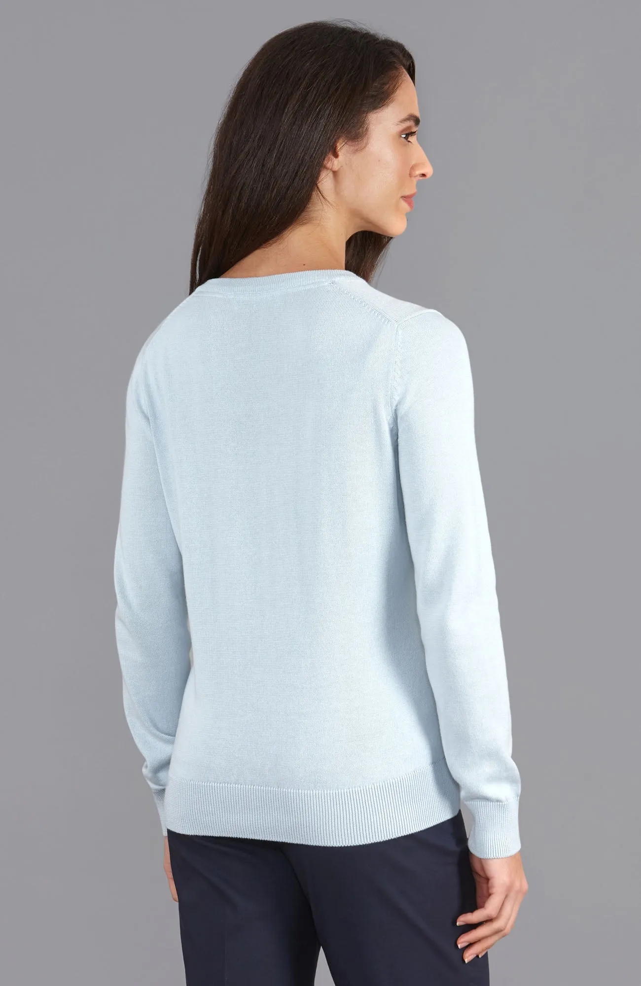 Womens Pure Cotton V-Neck Jumper